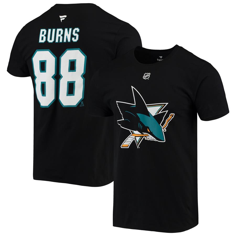 Brent Burns San Jose Sharks Fanatics Branded Authentic Stack Player Name & Number T-Shirt - Black