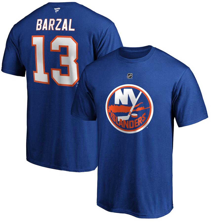 Mathew Barzal New York Islanders Fanatics Branded Authentic Stack Player Name & Number T-Shirt - Royal