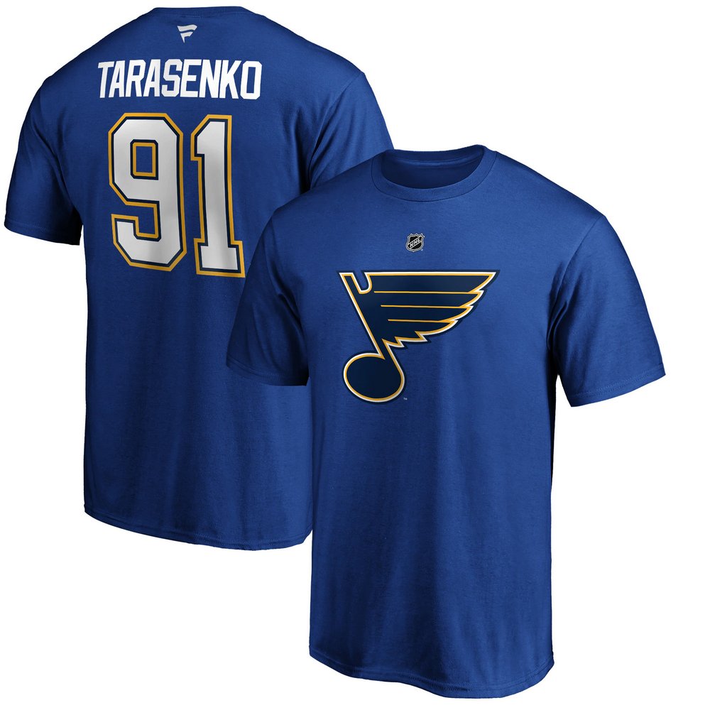 Vladimir Tarasenko St. Louis Blues Fanatics Branded Authentic Stack Player Name & Number T-Shirt - Blue