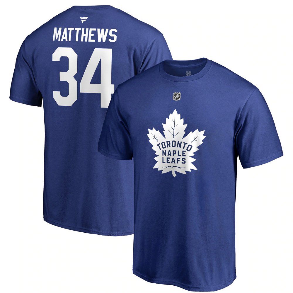 Auston Matthews Toronto Maple Leafs Fanatics Branded Authentic Stack Player Name & Number T-Shirt - Blue