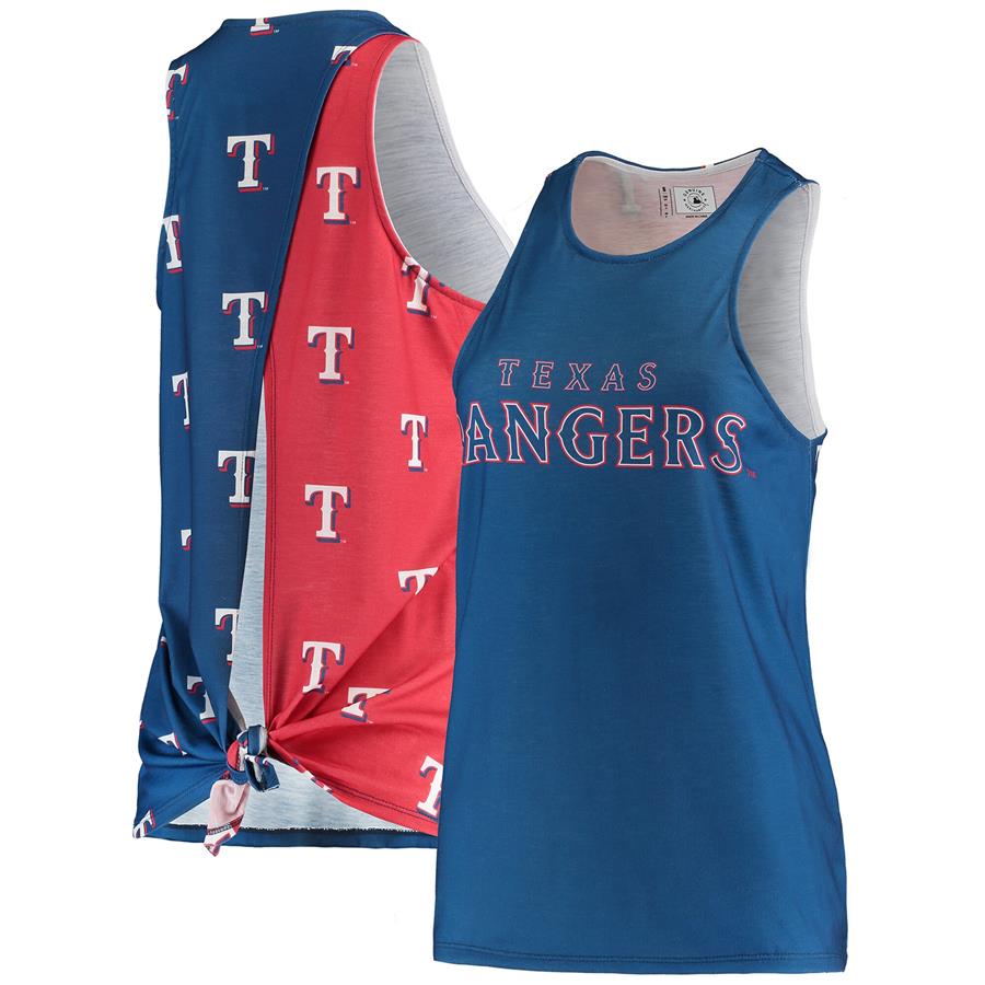 Texas Rangers Women's Repeat Logo Tie-Back Racerback Tank Top - Royal
