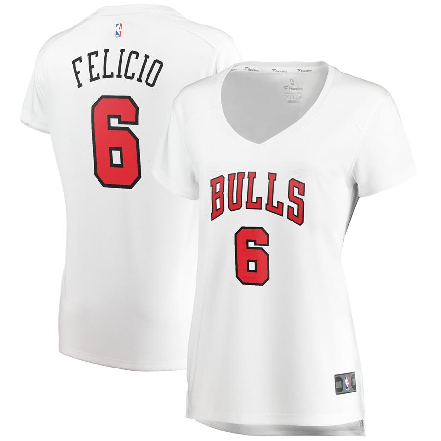 Cristiano Felicio Chicago Bulls Fanatics Branded Women's Fast Break Player Jersey - Association Edition - White