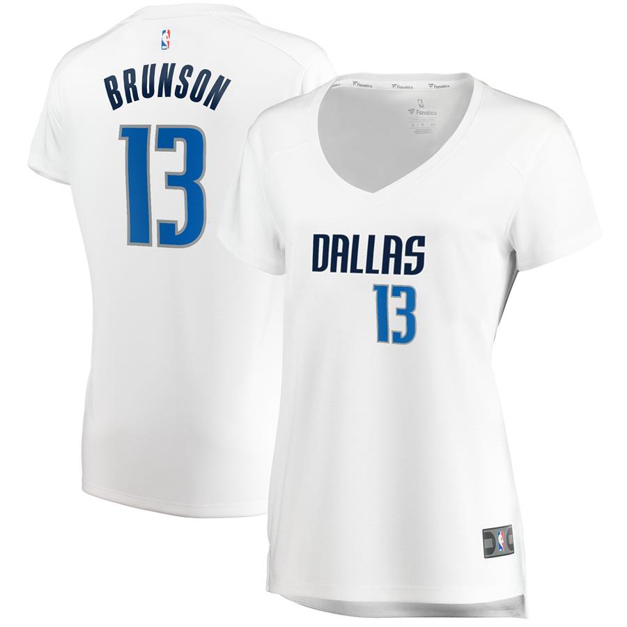 Jalen Brunson Dallas Mavericks Fanatics Branded Women's Fast Break Player Replica Jersey - Association Edition - White