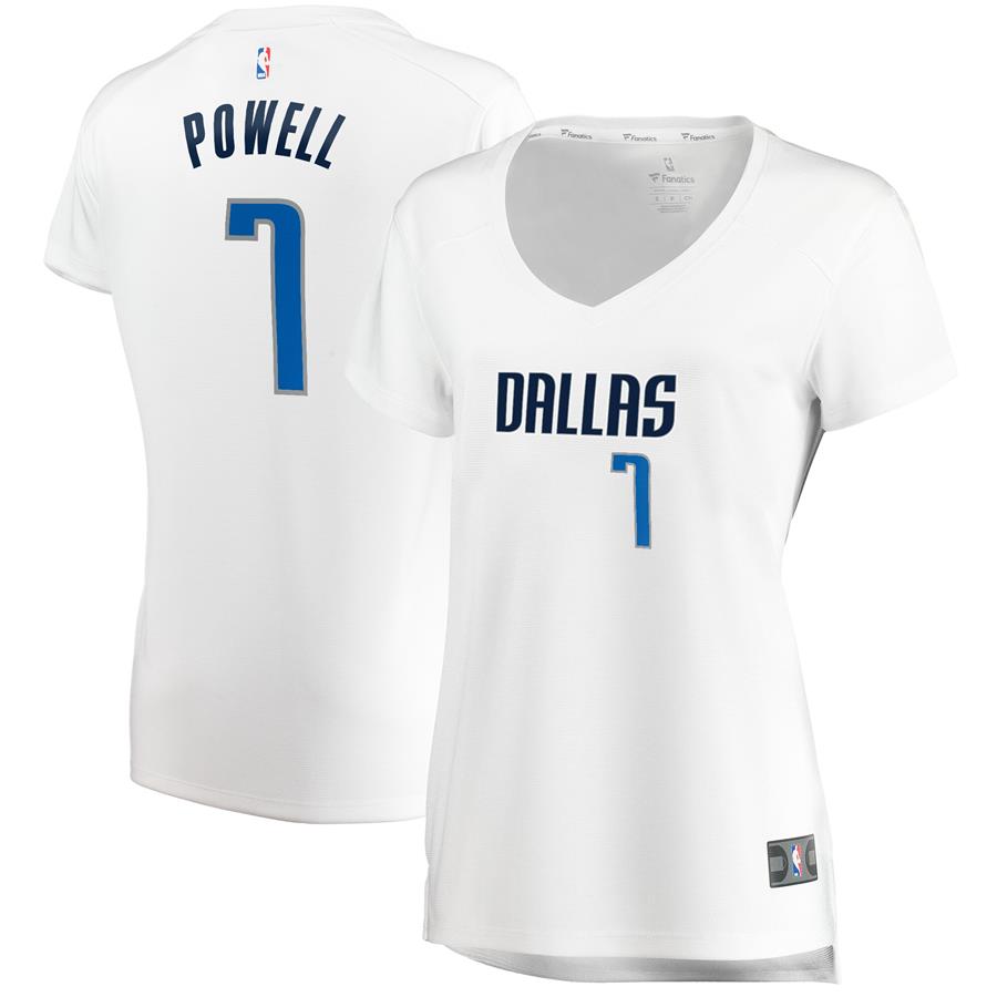 Dwight Powell Dallas Mavericks Fanatics Branded Women's Fast Break Player Replica Jersey - Association Edition - White