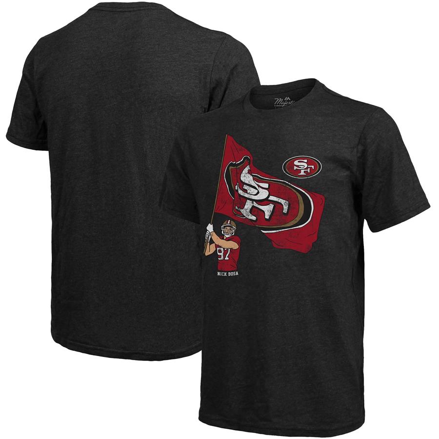 Nick Bosa San Francisco 49ers Fanatics Branded Tri-Blend Player Graphic T-Shirt - Black