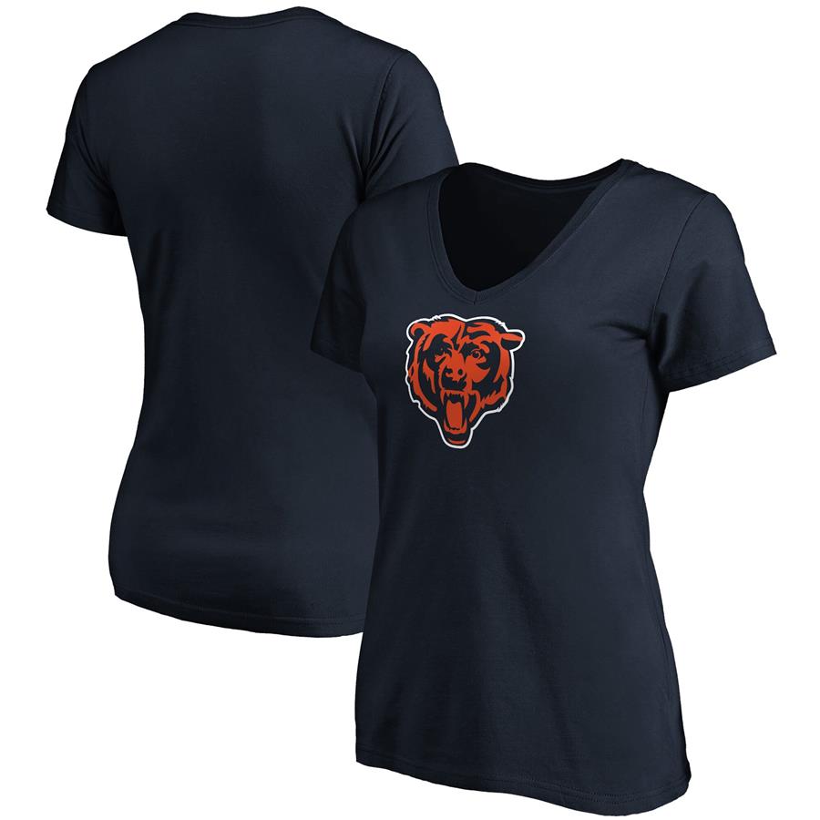 Chicago Bears Fanatics Branded Women's Primary Logo V-Neck T-Shirt - Navy