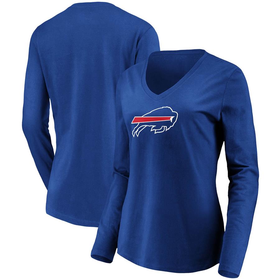 Buffalo Bills Fanatics Branded Women's Primary Logo Long Sleeve V-Neck T-Shirt - Royal