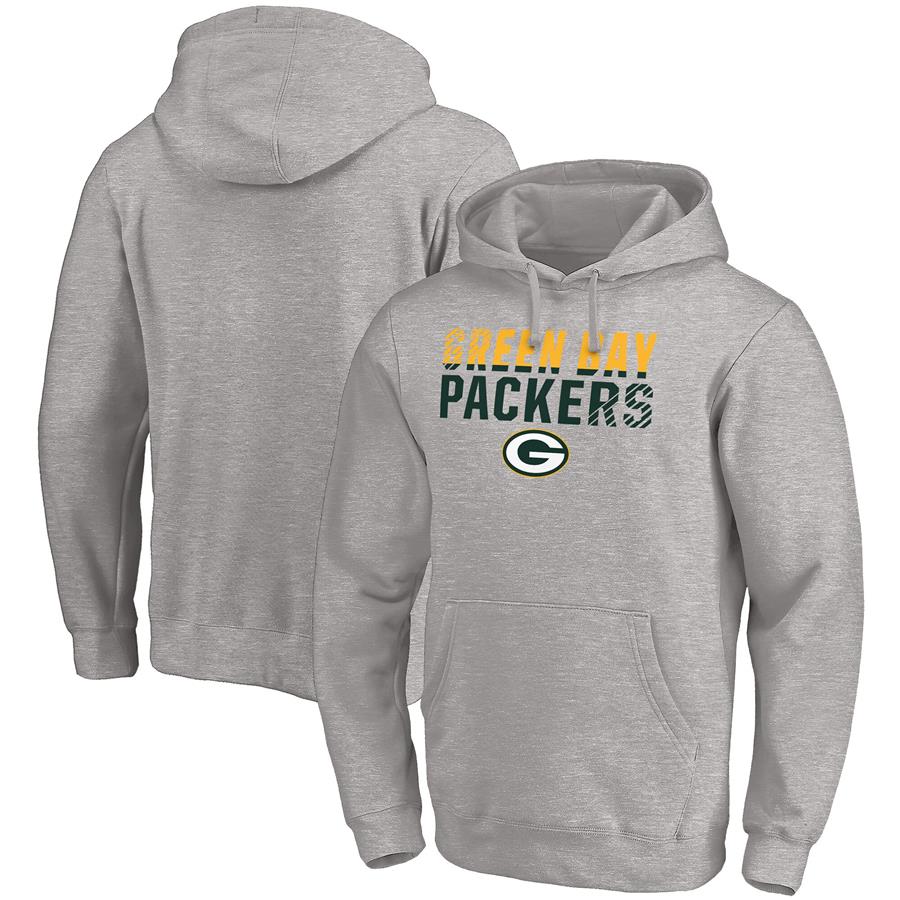 Green Bay Packers Fanatics Branded Fade Out Pullover Hoodie - Heathered Gray