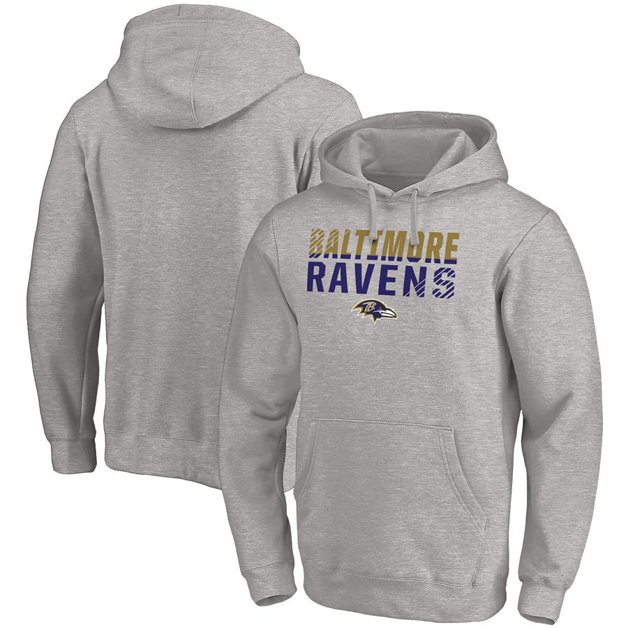Baltimore Ravens Fanatics Branded Fade Out Pullover Hoodie - Heathered Gray