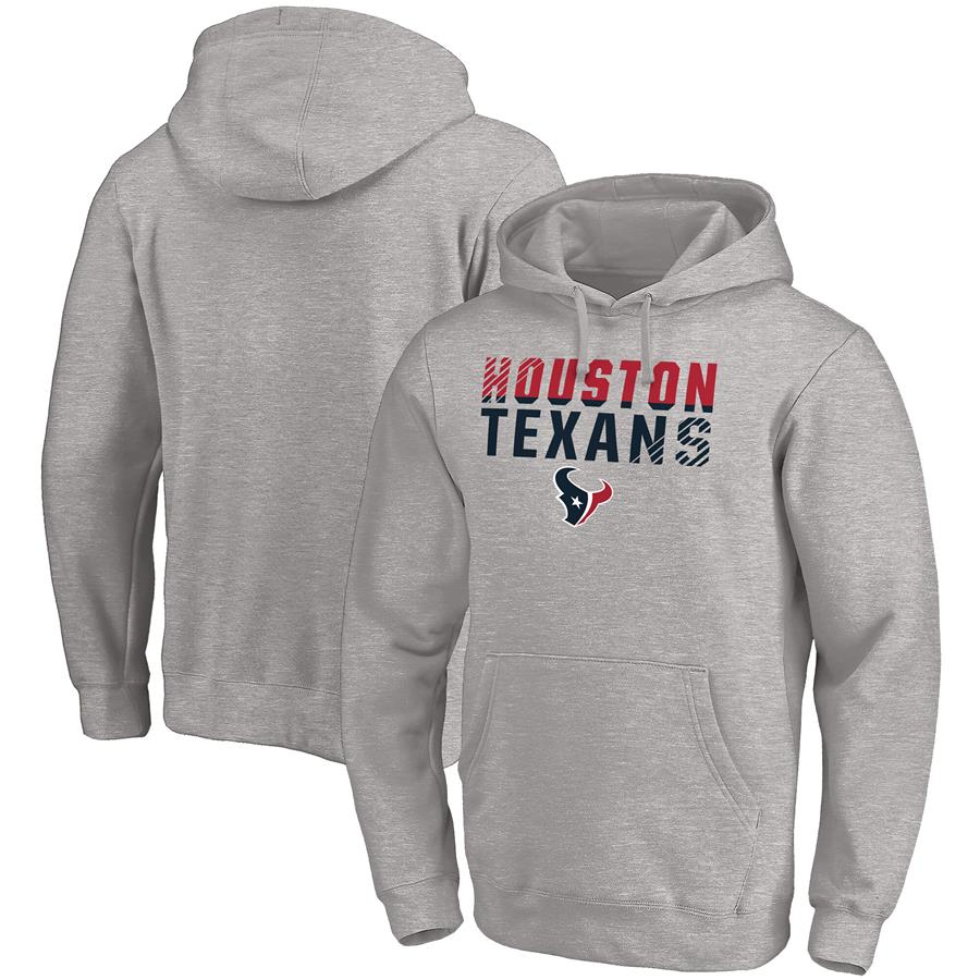 Houston Texans Fanatics Branded Fade Out Pullover Hoodie - Heathered Gray