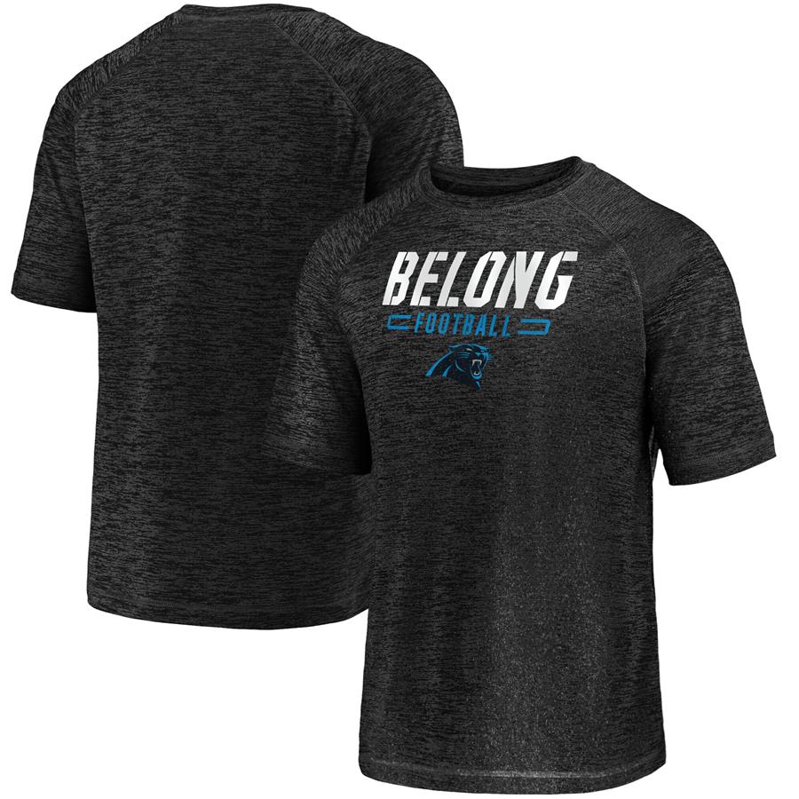 Carolina Panthers Fanatics Branded Nickname Wordmark Raglan Space Dye T-Shirt - Black