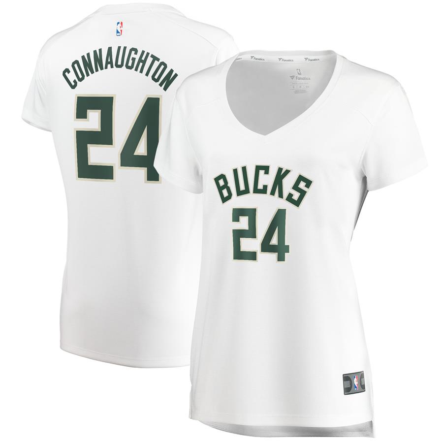 Pat Connaughton Milwaukee Bucks Fanatics Branded Women's Fast Break Replica Player Jersey - Association Edition - White