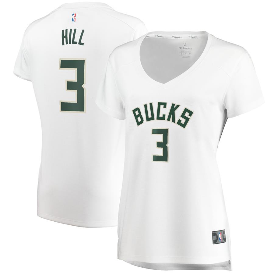 George Hill Milwaukee Bucks Fanatics Branded Women's Fast Break Replica Player Jersey - Association Edition - White