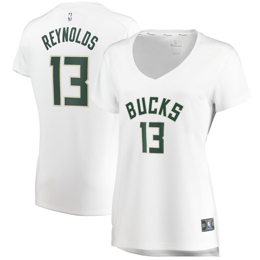 Cameron Reynolds Milwaukee Bucks Fanatics Branded Women's Fast Break Replica Player Jersey - Association Edition - White