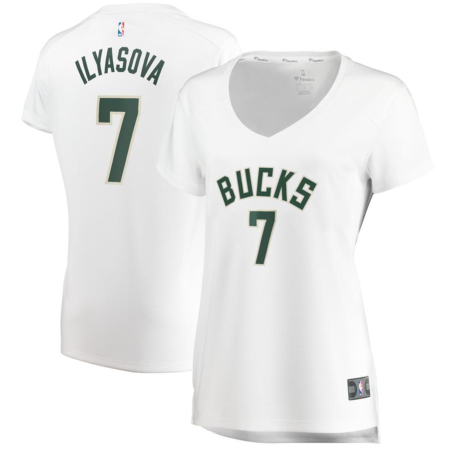 Ersan Ilyasova Milwaukee Bucks Fanatics Branded Women's Fast Break Replica Player Jersey - Association Edition - White