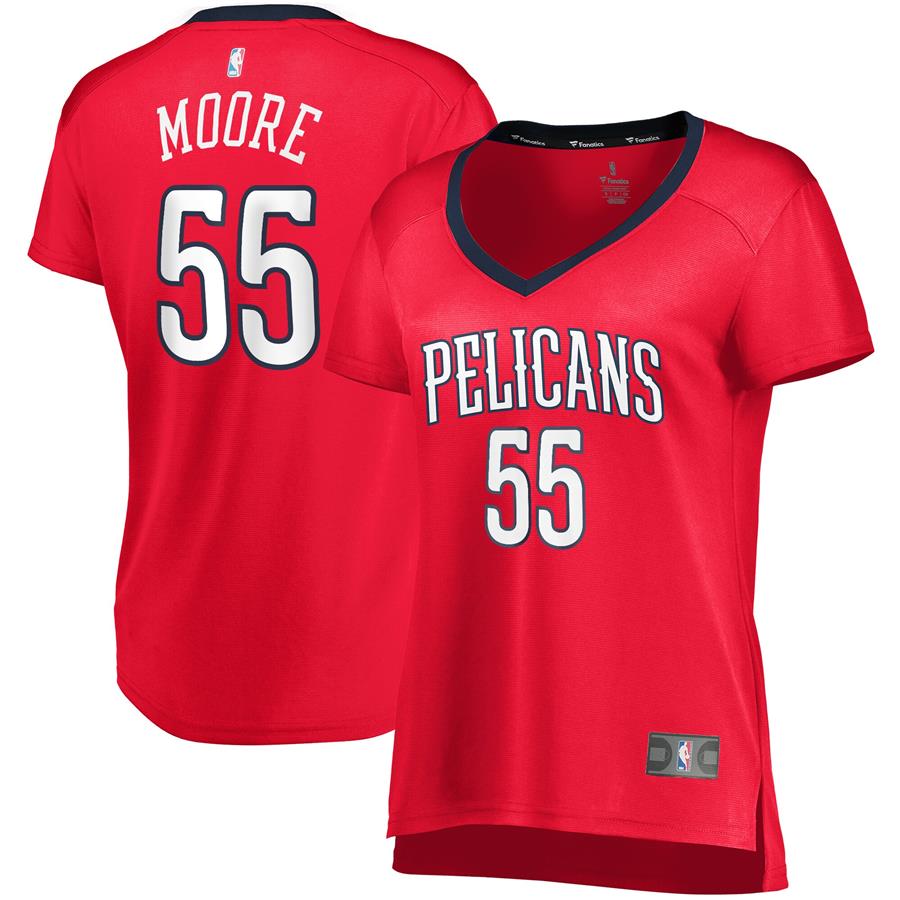 E'Twaun Moore New Orleans Pelicans Fanatics Branded Women's Fast Break Player Replica Jersey - Statement Edition - Red