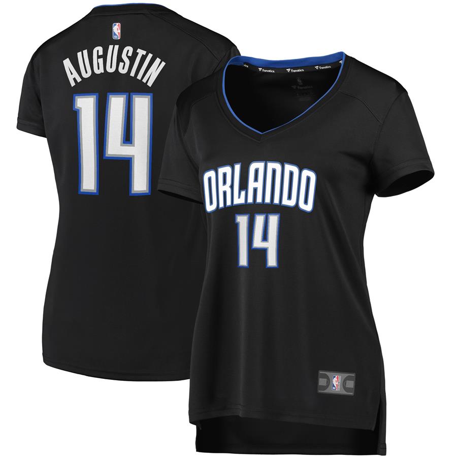 DJ Augustin Orlando Magic Fanatics Branded Women's 2019 Fast Break Replica Player Jersey Black - Icon Edition