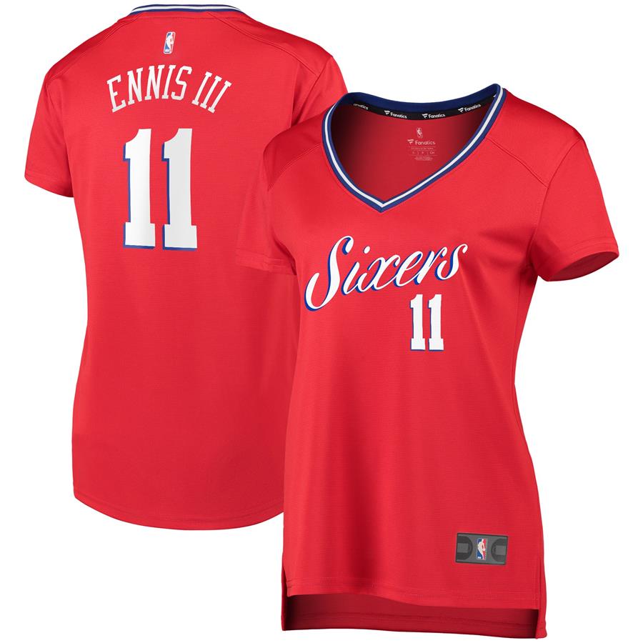 James Ennis Philadelphia 76ers Fanatics Branded Women's Fast Break Replica Player Jersey - Statement Edition - Red