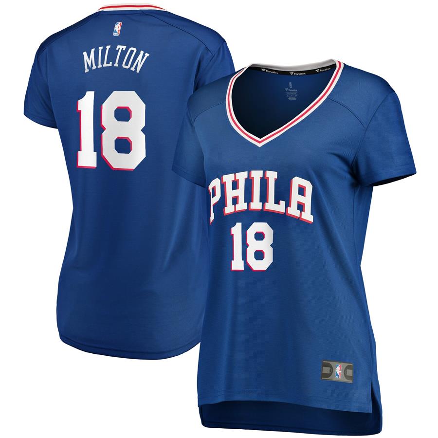 Shake Milton Philadelphia 76ers Fanatics Branded Women's Fast Break Replica Player Jersey - Icon Edition - Royal