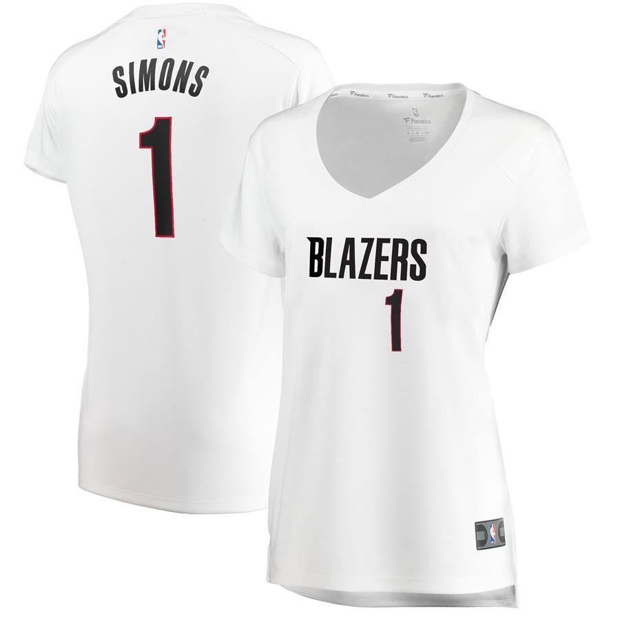 Anfernee Simons Portland Trail Blazers Fanatics Branded Women's Fast Break Player Jersey - Association Edition - White
