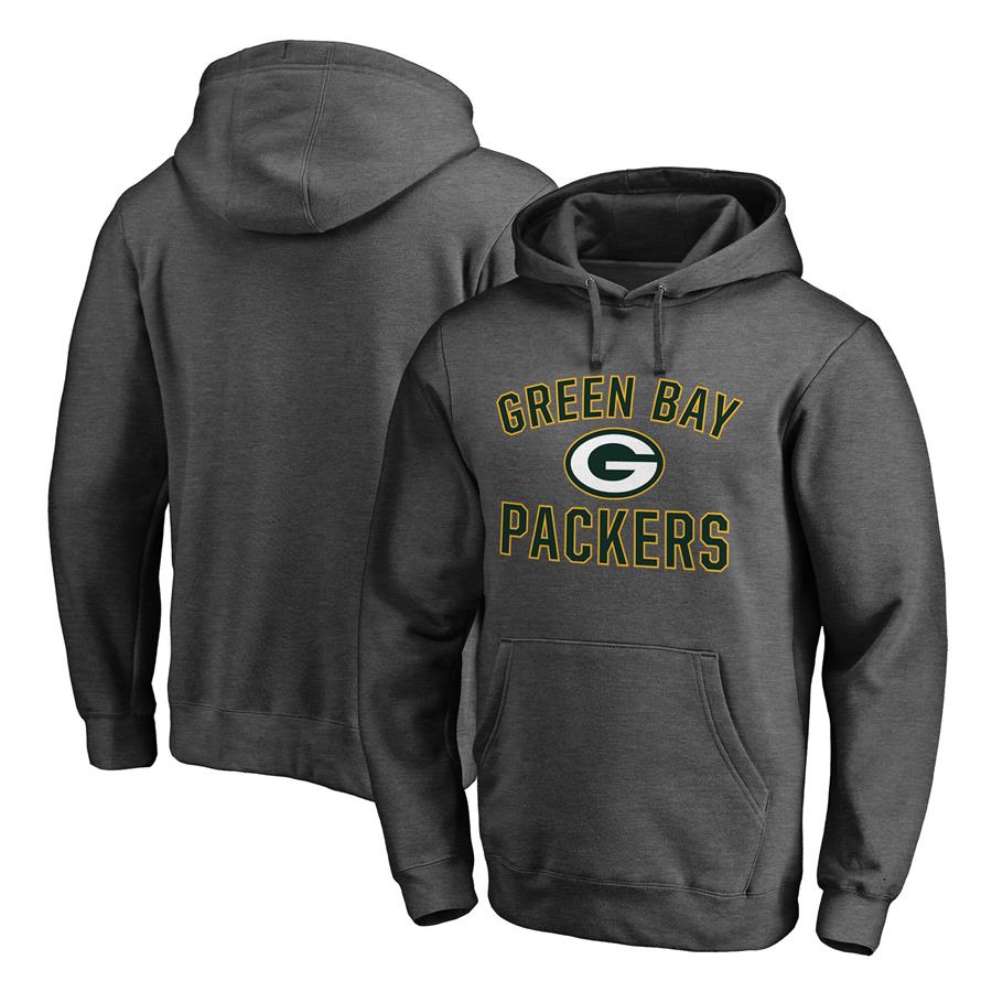 Green Bay Packers Fanatics Branded Victory Arch Team Pullover Hoodie - Heathered Charcoal