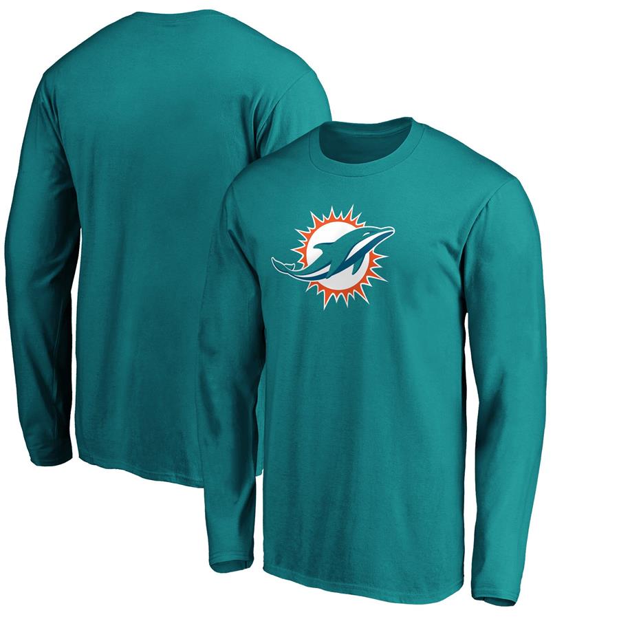 Miami Dolphins Fanatics Branded Primary Logo Long Sleeve T-Shirt - Aqua