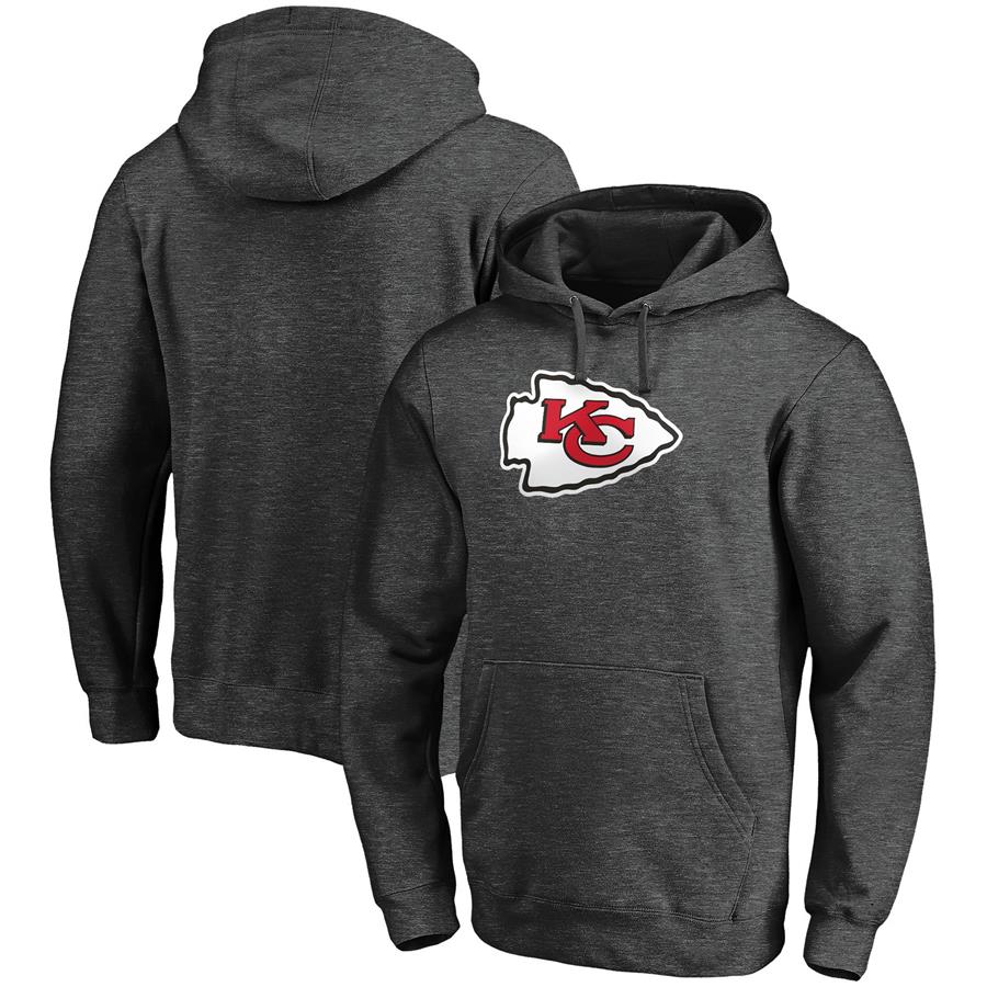 Kansas City Chiefs Fanatics Branded Team Logo Pullover Hoodie - Heathered Charcoal