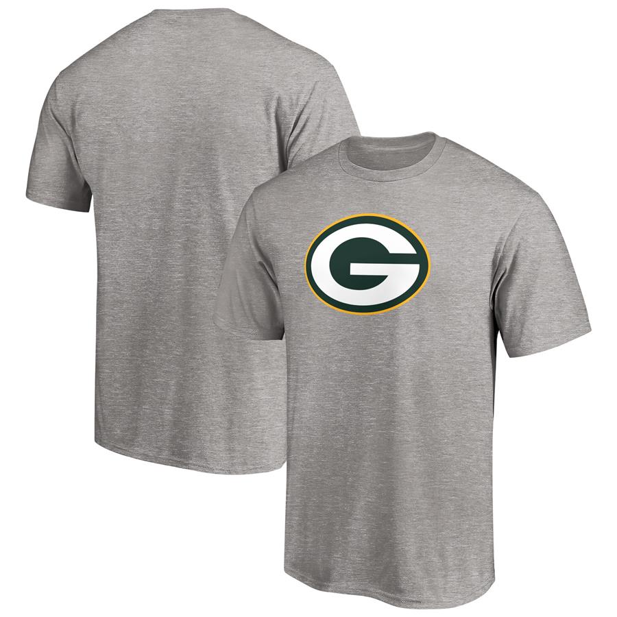 Green Bay Packers Fanatics Branded Bold Primary Logo T-Shirt - Heathered Gray