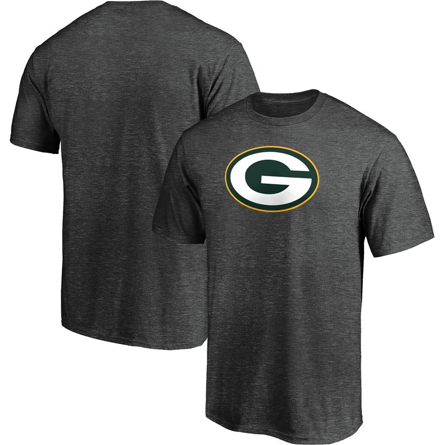 Green Bay Packers Fanatics Branded Primary Logo T-Shirt - Heathered Charcoal