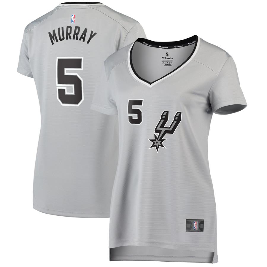 Dejounte Murray San Antonio Spurs Fanatics Branded Women's Fast Break Replica Player Jersey - Statement Edition - Silver