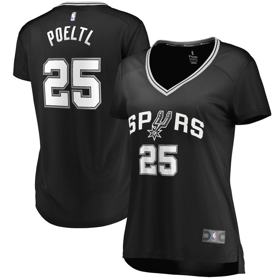 Jakob Poeltl San Antonio Spurs Fanatics Branded Women's Fast Break Replica Player Jersey - Icon Edition - Black