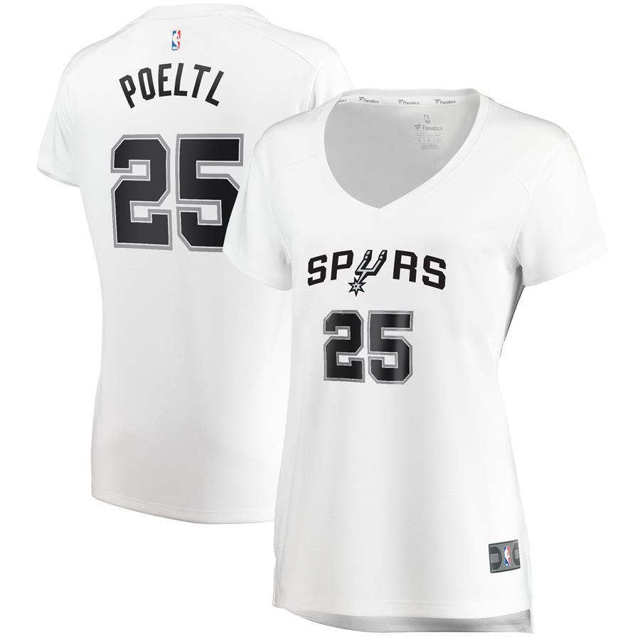 Jakob Poeltl San Antonio Spurs Fanatics Branded Women's Fast Break Replica Player Jersey - Association Edition - White