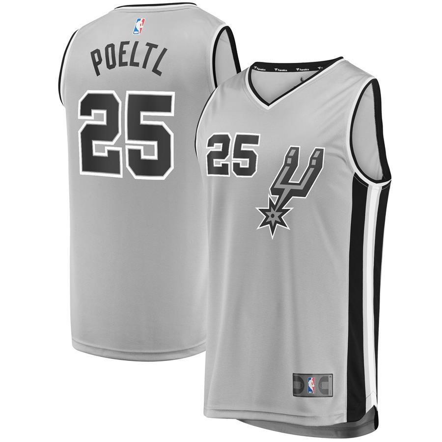 Jakob Poeltl San Antonio Spurs Fanatics Branded Fast Break Replica Player Jersey - Statement Edition - Silver