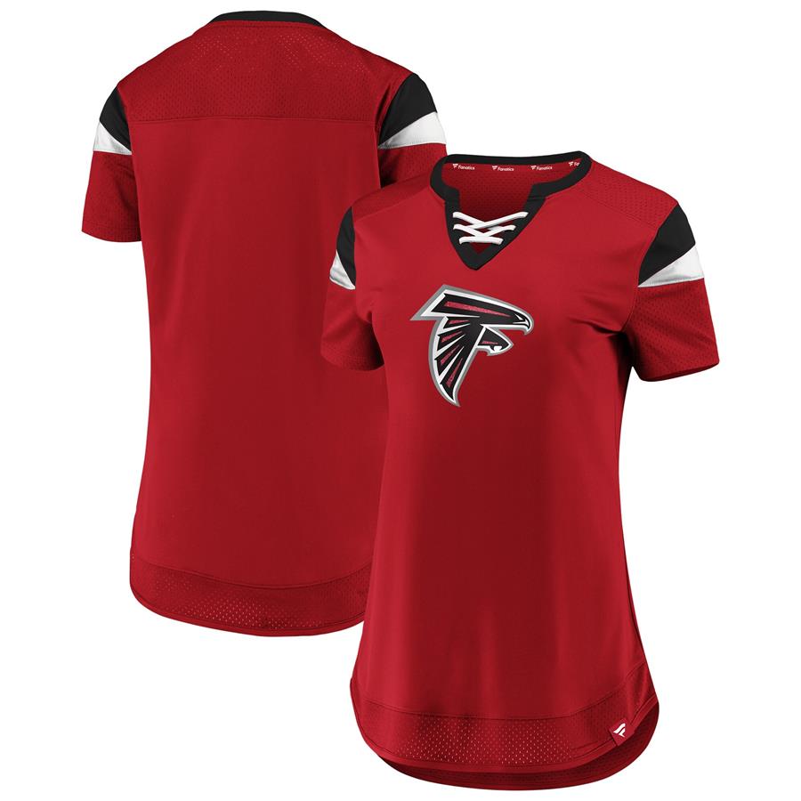Atlanta Falcons Fanatics Branded Women's Draft Me Lace-Up T-Shirt - Red