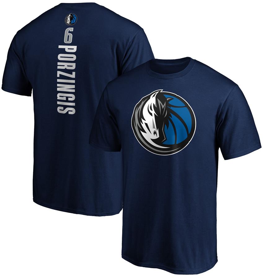 Kristaps Porzingis Dallas Mavericks Fanatics Branded Playmaker Name & Number Team T-Shirt - Navy