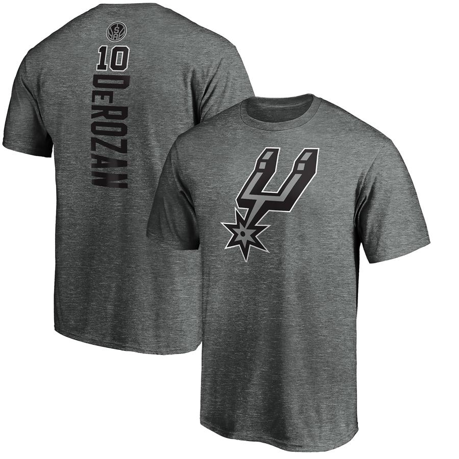 DeMar DeRozan San Antonio Spurs Fanatics Branded Playmaker Name & Number Team T-Shirt - Heathered Gray