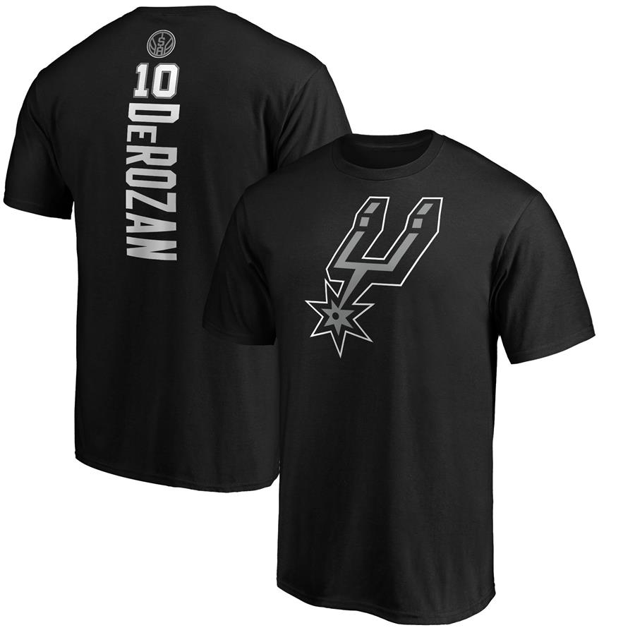 DeMar DeRozan San Antonio Spurs Fanatics Branded Playmaker Name & Number Team T-Shirt - Black