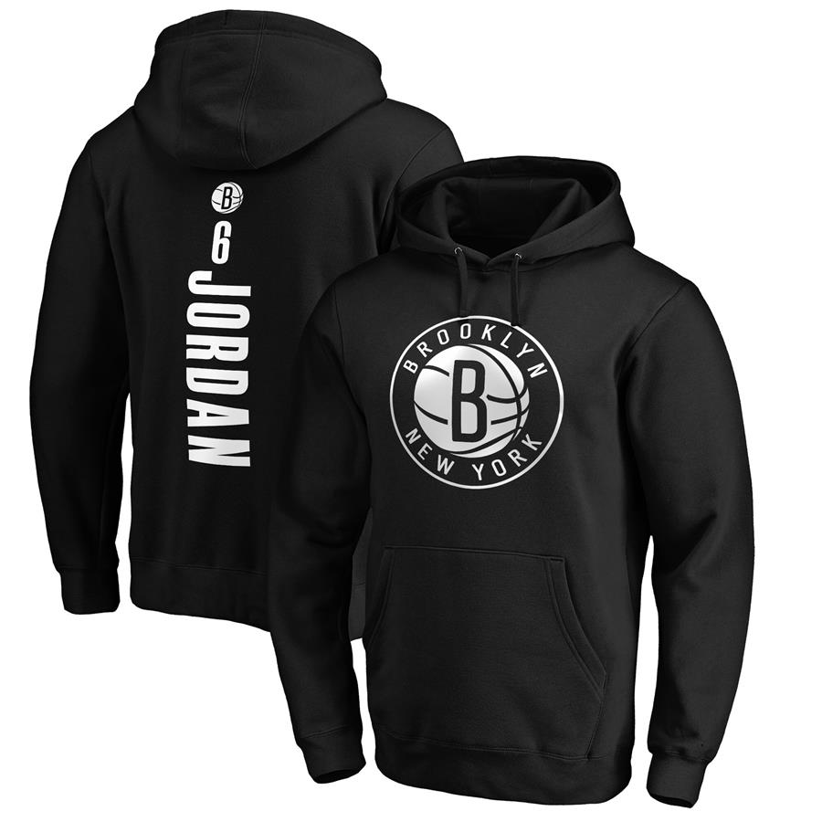 DeAndre Jordan Brooklyn Nets Fanatics Branded Playmaker Name & Number Pullover Hoodie - Black