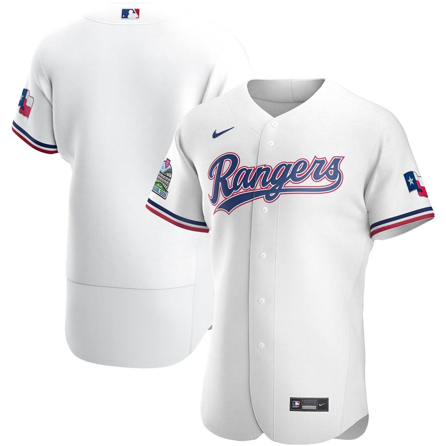 Texas Rangers Nike Home Authentic Team Jersey - White