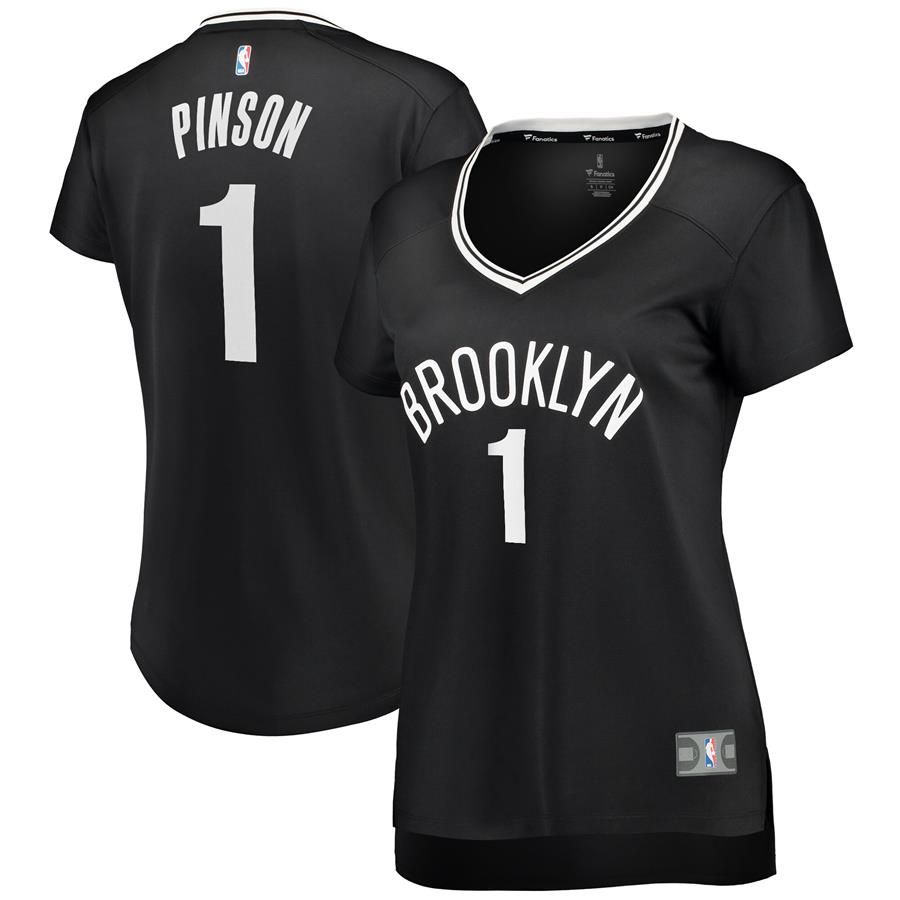 Theo Pinson Brooklyn Nets Fanatics Branded Women's Fast Break Player Jersey - Icon Edition - Black