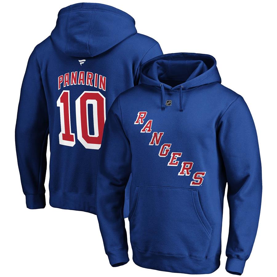 Artemi Panarin New York Rangers Fanatics Branded Authentic Stack Player Name & Number Pullover Hoodie - Blue