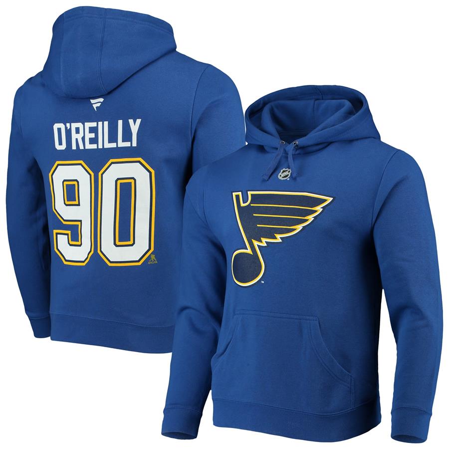 Ryan O'Reilly St. Louis Blues Fanatics Branded Authentic Stack Player Name & Number Pullover Hoodie - Royal