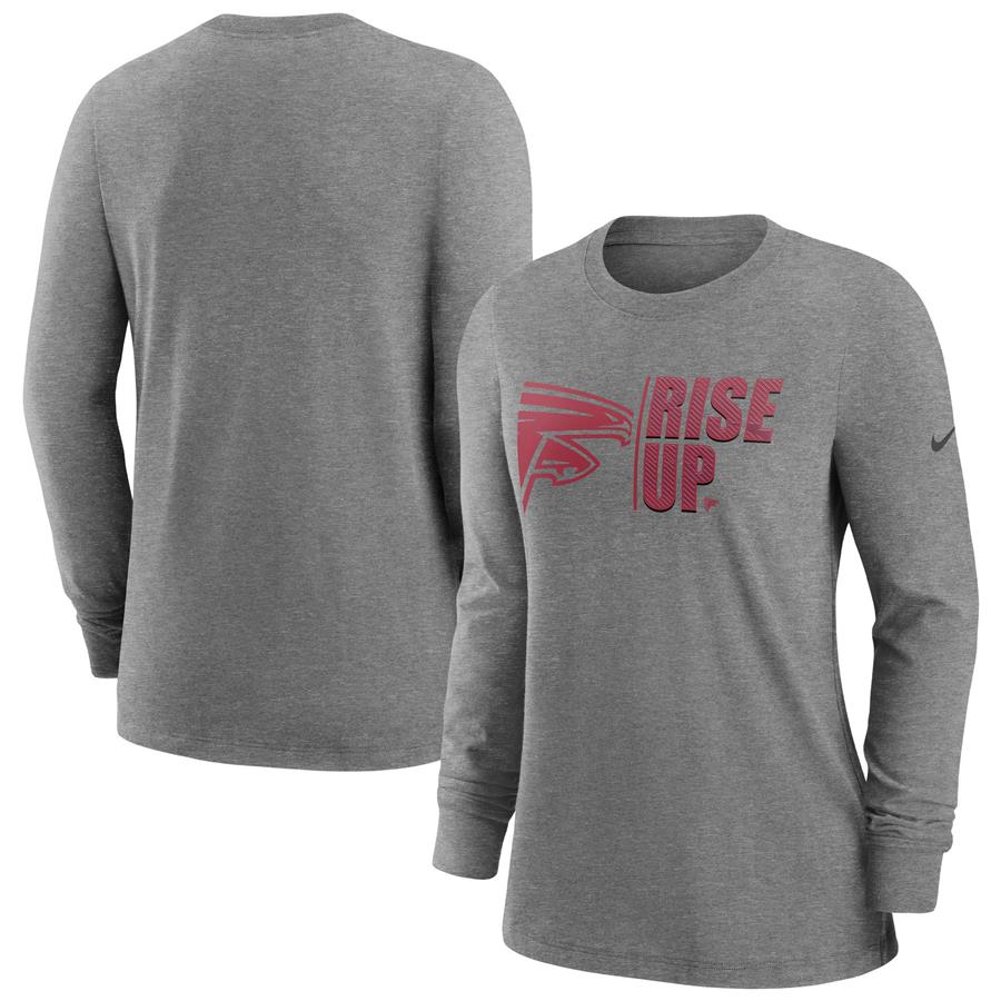 Atlanta Falcons Nike Women's Split Local Logo Long Sleeve T-Shirt - Heathered Charcoal