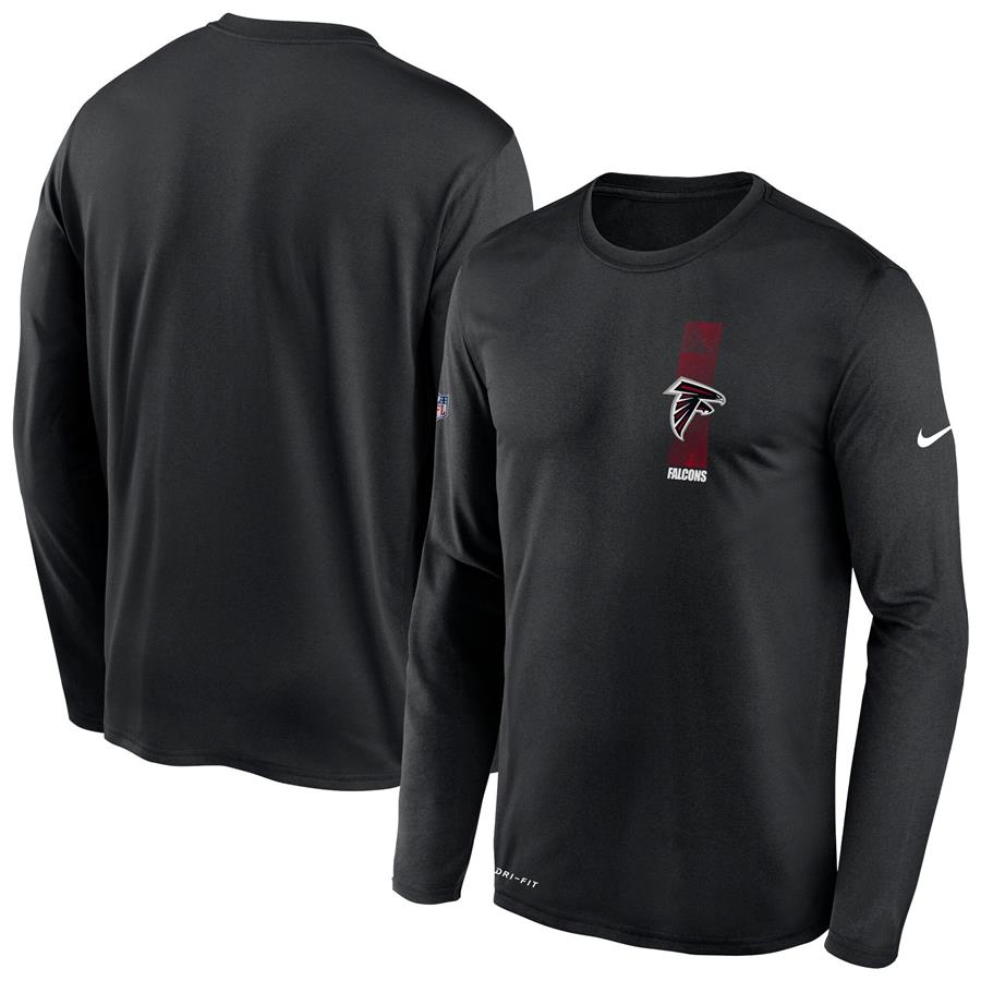 Atlanta Falcons Nike Sideline Playbook Travel Legend Performance Long Sleeve T-Shirt - Black