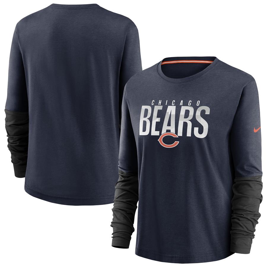 Chicago Bears Nike Women's City Mascot Breathe Long Sleeve T-Shirt - Navy