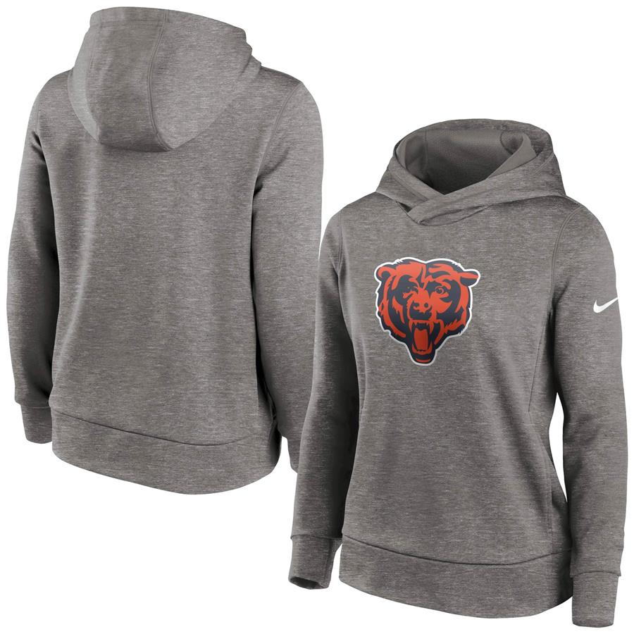 Chicago Bears Nike Women's Performance Pullover Hoodie - Heathered Charcoal