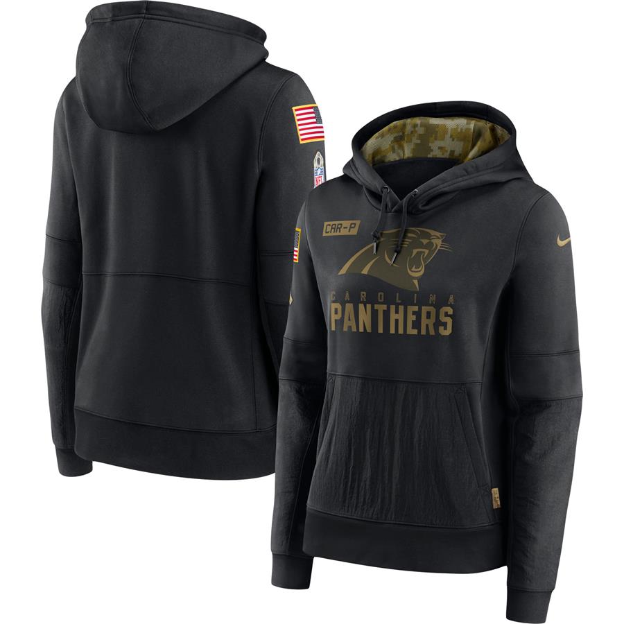 Carolina Panthers Nike Women's 2020 Salute to Service Performance Pullover Hoodie - Black