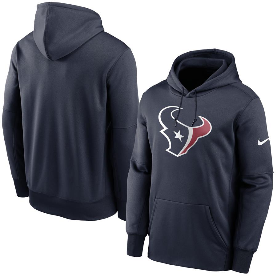 Houston Texans Nike Fan Gear Primary Logo Therma Performance Pullover Hoodie - Navy