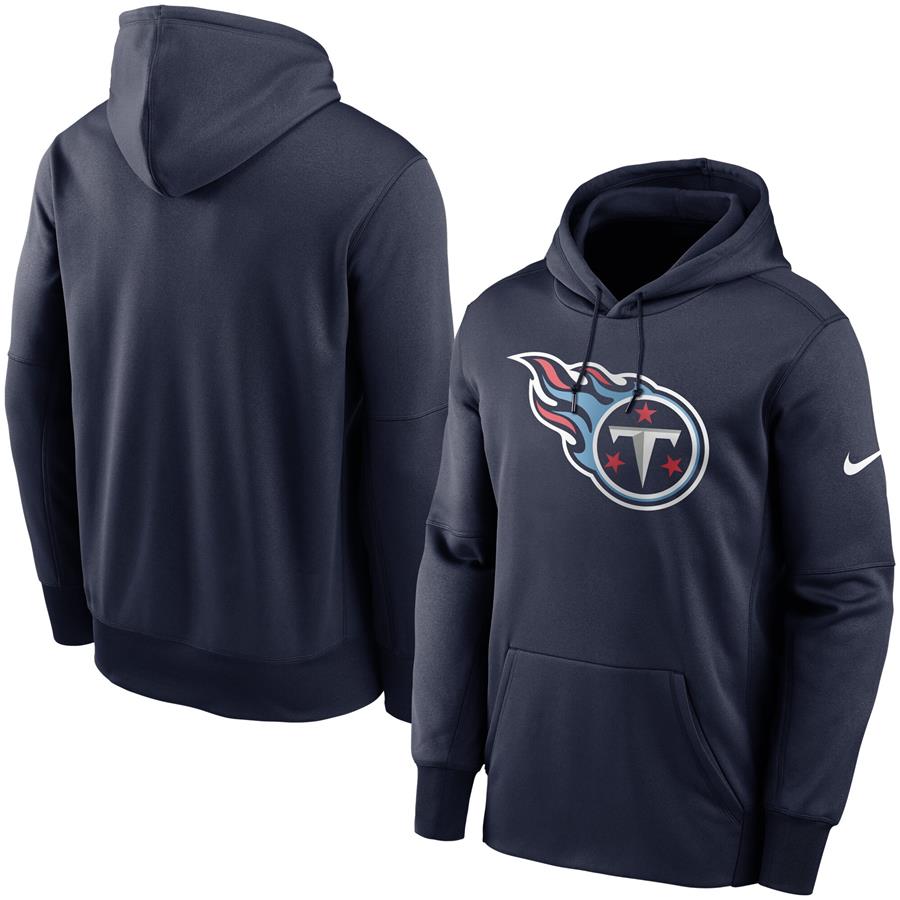 Tennessee Titans Nike Fan Gear Primary Logo Therma Performance Pullover Hoodie - Navy