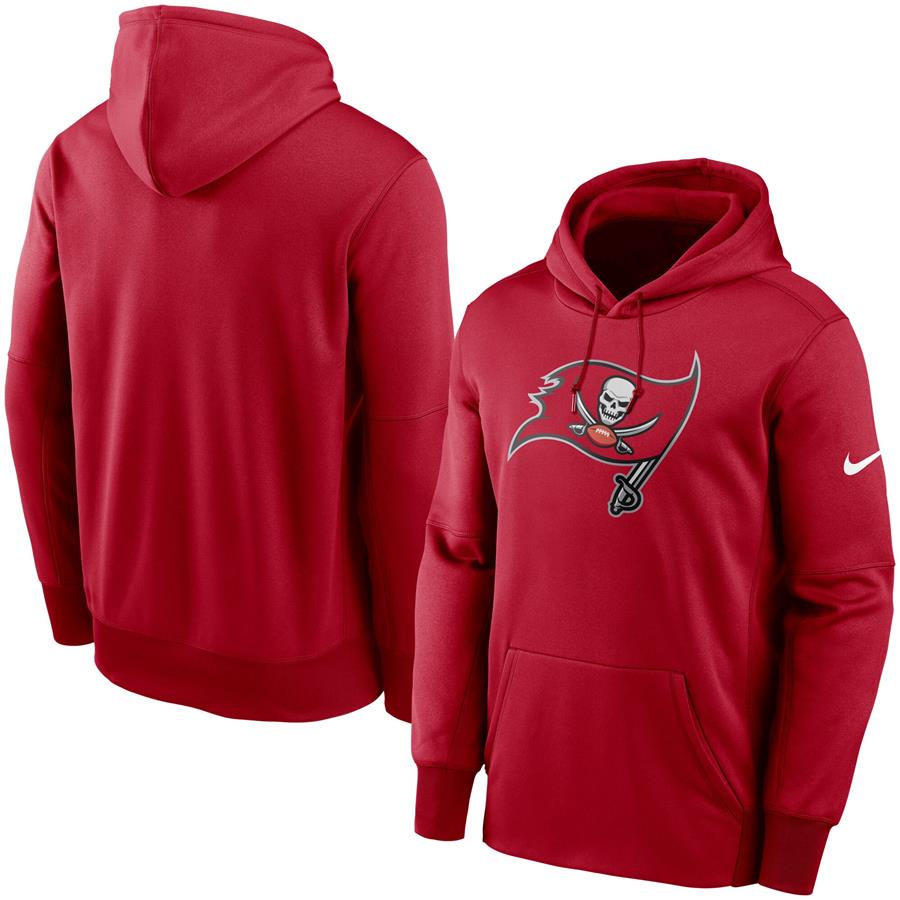 Tampa Bay Buccaneers Nike Fan Gear Primary Logo Therma Performance Pullover Hoodie - Red